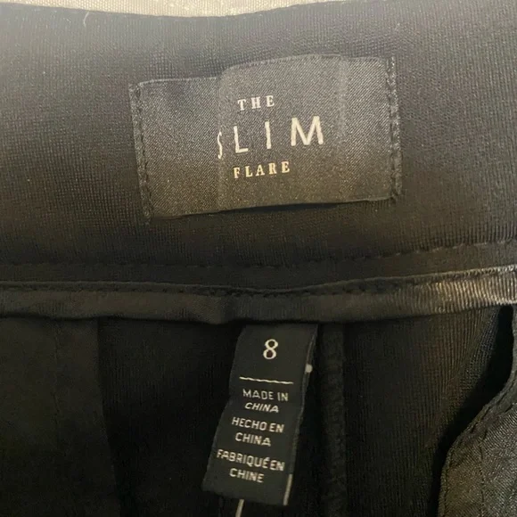 White House Black Market Black Slim Flare Pants With Studded Detail - Picture 8 of 9